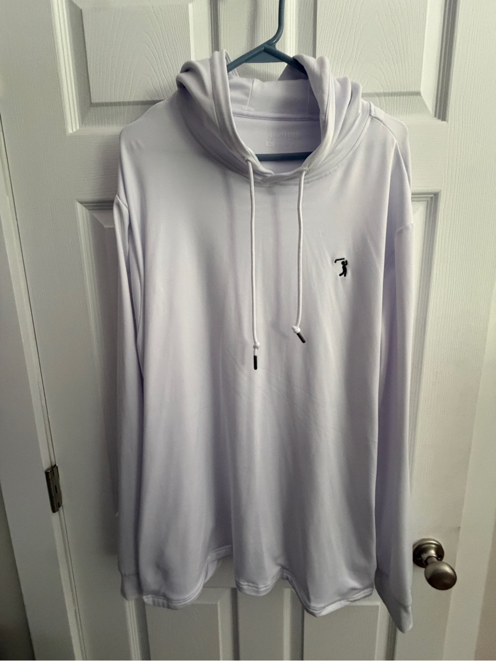 Men's Lightweight White Hooded Pullover Sweatshirt
